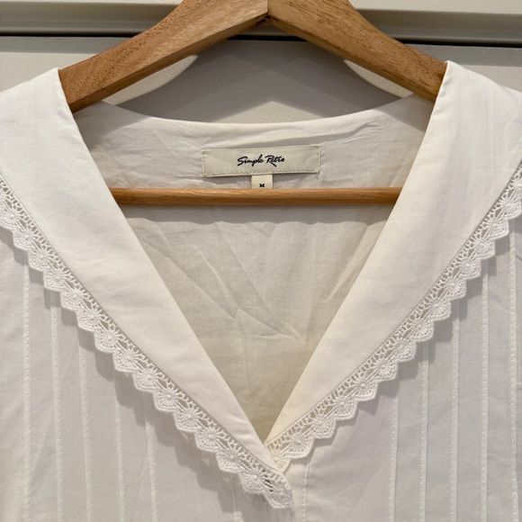 Hot Picks‼️Simple Retro Fiona Cotton White Midi Dress, Sz M, Wedding, Parisian - Picture 8 of 12